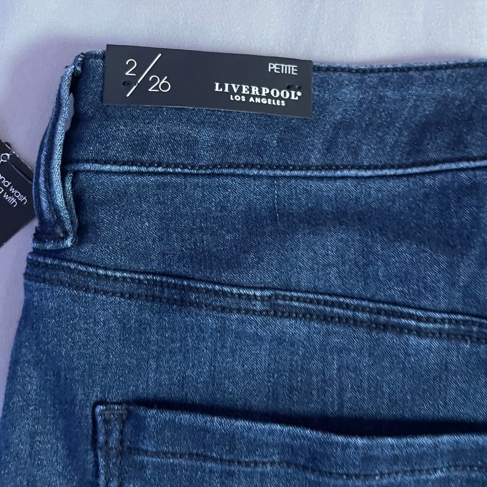 Liverpool Los Angeles Denim Pencil Skirt | Frayed Hem Skirt | NWT - Picture 10 of 13